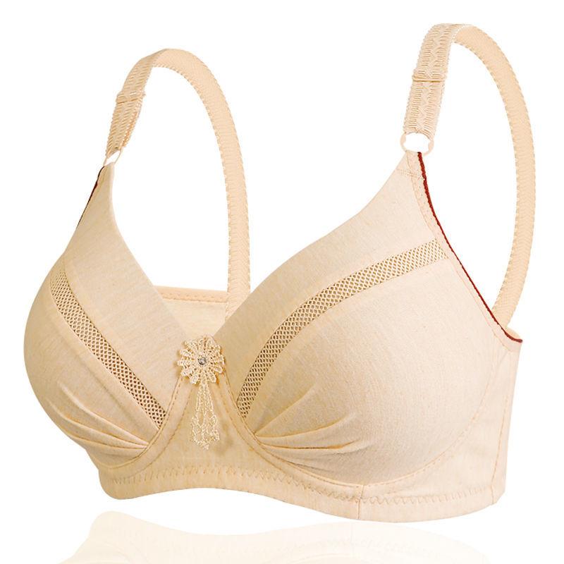 Thin Breathable and Anti-sagging Gather Type Non-wire Non-magnetic Underwear Bra Ladies Bra Style Simple Fabric Breathable