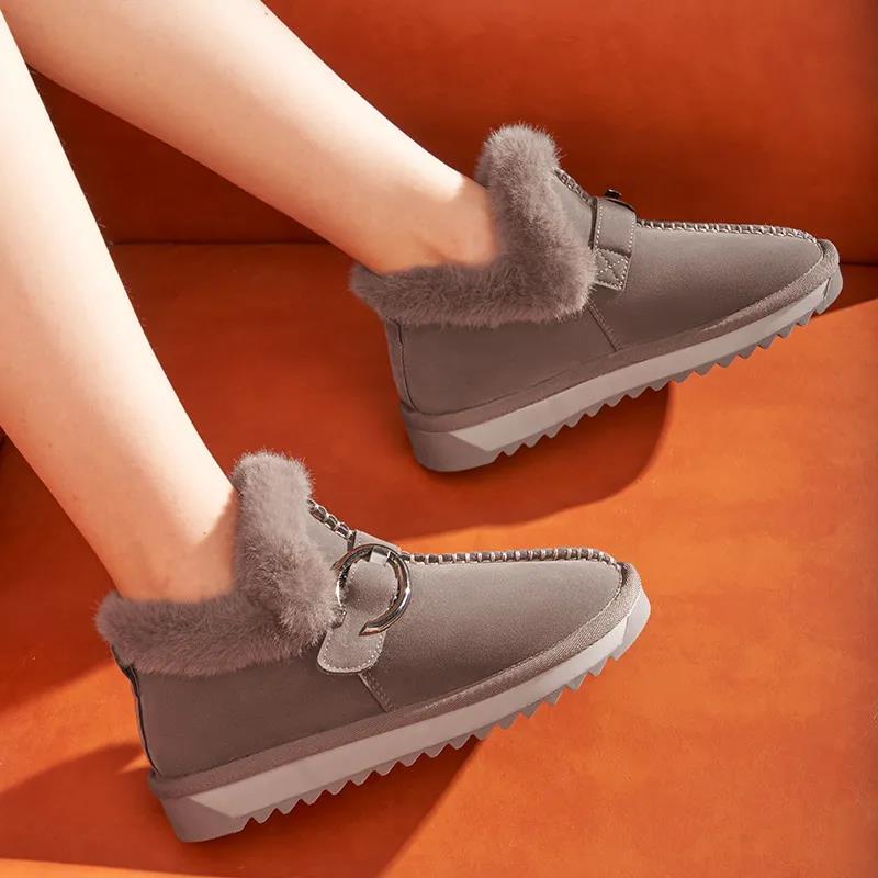 Snow Boots Women's Thickening Fashion Winter Plus Velvet Cotton Shoes Women's Outer Wear Non-slip Warm Shoes