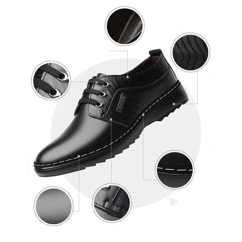 Men's Breathable Leather Shoes Korean Version of The Increase In The Young British Pointed Business Suits Men's Leather Shoes