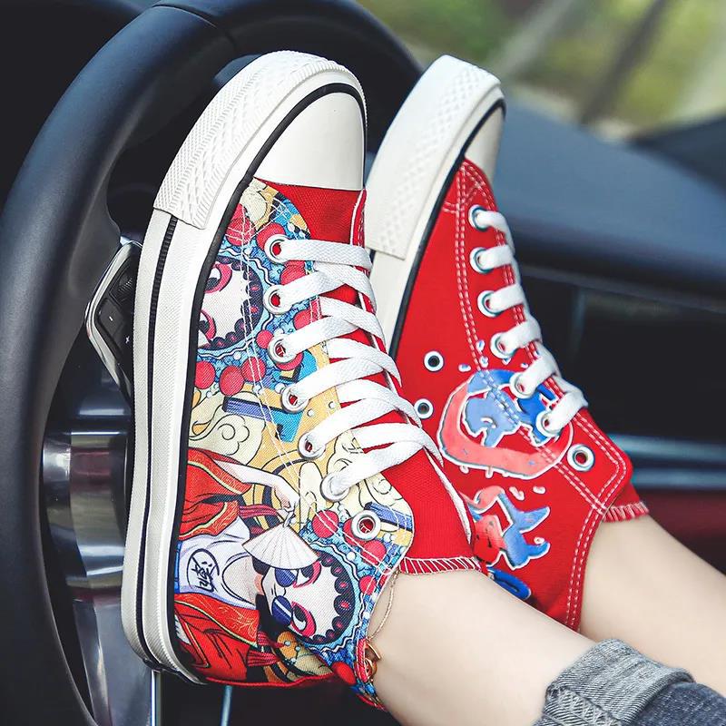 Chinese Style Sneakers, Chinese Trend, Antique Opera Canvas Shoes, Women's All-match Retro Hong Kong Style Fashion Shoes