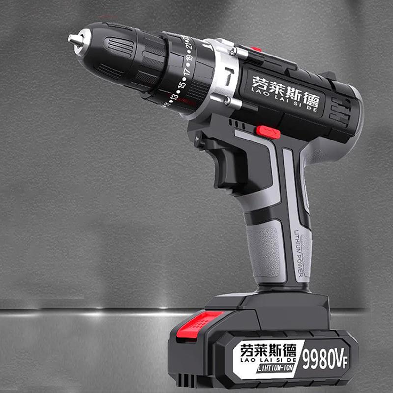 21V Household Cordless Electric Screwdriver Electric Drill Rechargeable Motor for Screw Drilling and Grinding