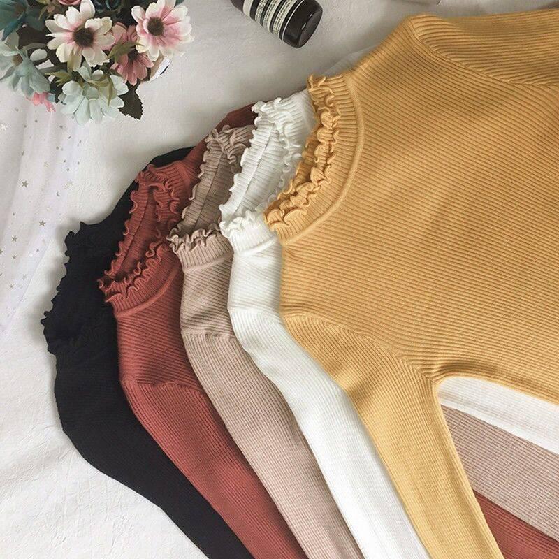 Autumn and winter sweater sweater women's half-necked turtleneck Slim long-sleeved shirt