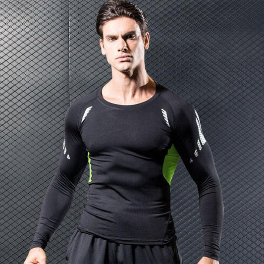 Fitness Clothes Men's Long-sleeved Running Basketball Training Clothes High-elastic Quick-drying Tops Breathable Sports Tights