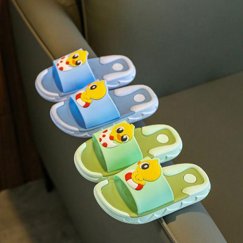 Children's Sandals Slippers Summer Boys  Girls Non-slip Soft Bottom Kids Bathroom Bath Slippers Cartoon Household Duckling Children Baby Slippers