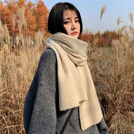 Winter Woolen Scarf Hand-woven Bib Warmth and Thickening Women's Versatile Dual-use Bibs for Lovers