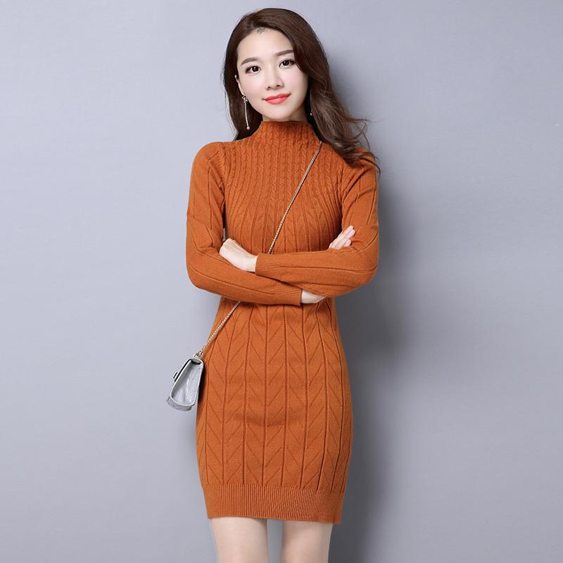 Large Size  Cashmere R Female Long  Thin High Collar Sweater Warm Thickening