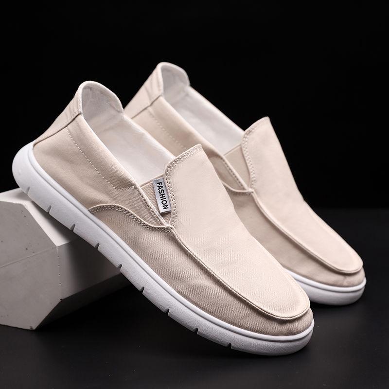 Spring Summer Cloth Shoes Peas Shoes Men's Casual Shoes Lazy One-pedal Canvas Shoes Wild Men's Shoes