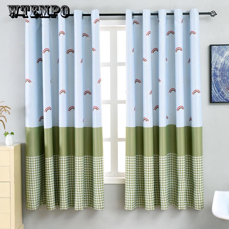 Printed Blackout Short Curtain Fabric Modern Minimalist Shade Bedroom Simple Short Curtain