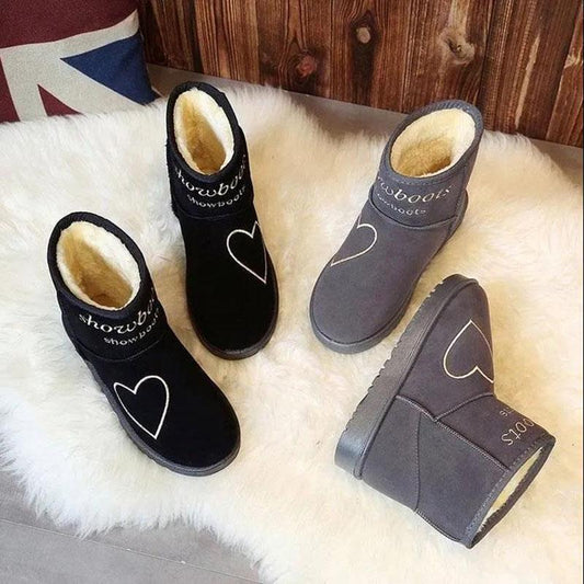 Short Tube Snow Boots Women Winter Flat Bottom All-match Plus Velvet Warm Cute Cotton Shoes Small Boots