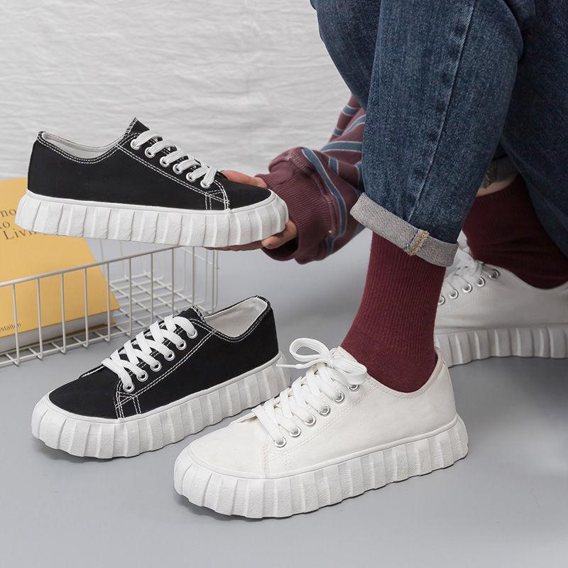 Korean Version of The Trend of All-match Canvas Shoes Women's Spring Casual Shoes Low-cut Student White Shoes