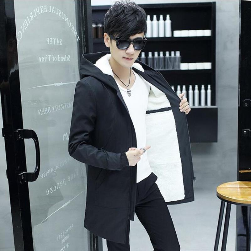 Windbreaker Men's clothes Autumn and winter Men's Woolen coat Medium and long section Large size