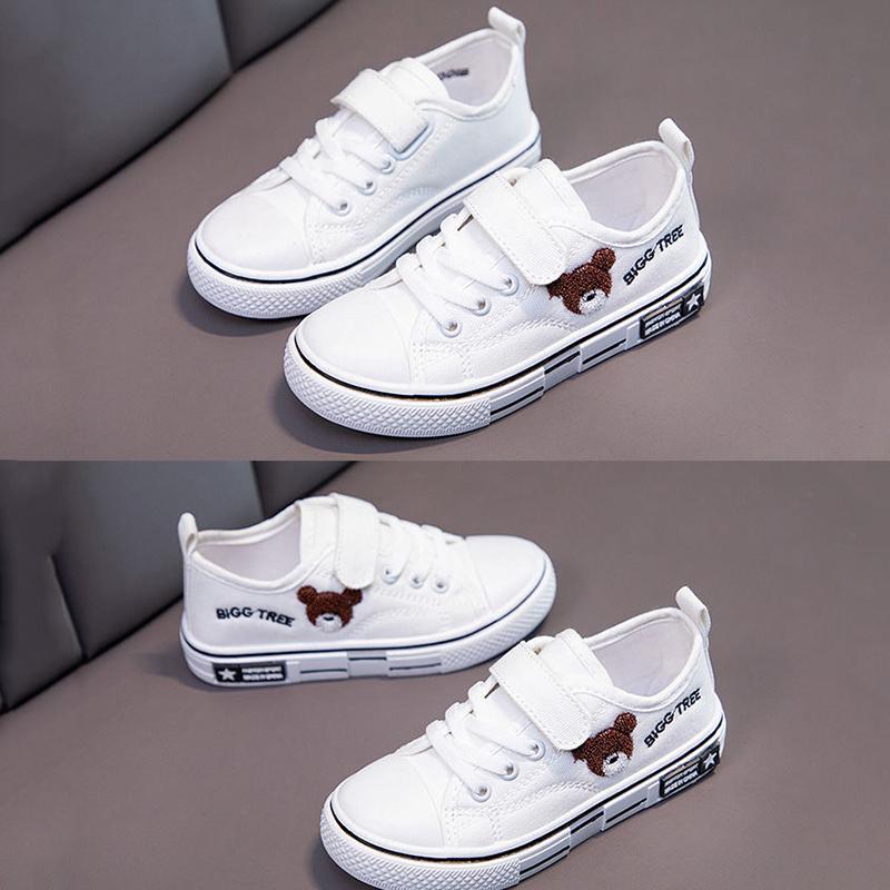 Baby Low-cut Non-slip Shoes Solid Sole Casual Sneakers Universal All-match Cartoon Embroidered Canvas Shoes for Boys and Girls