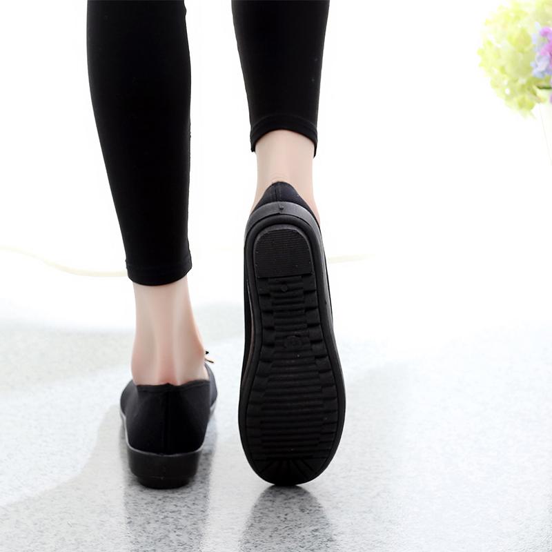 Soft-soled Work Shoes Women Black Cloth Shoes Women's Single Shoes Work Non-slip Pregnant Women Shoes Mother Shoes Flat Heels