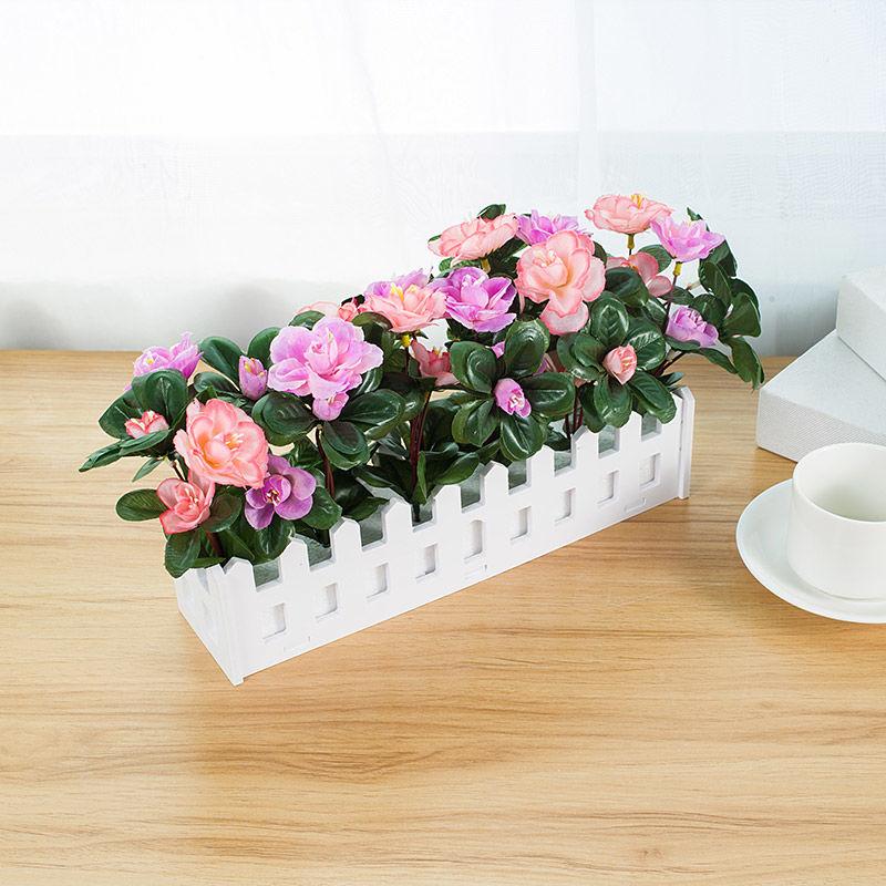 Simulation Fake Flower Small Potted Ornaments Plastic Flower Fence Floral Set Wall Hanging Flower Basket Simulation Green Grass