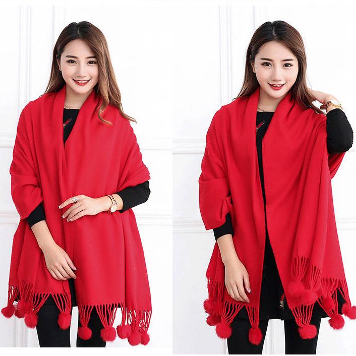 Winter Women Cashmere Scarf Pashmina Shawls And Wraps Female Foulard Hijab Wool Scarves