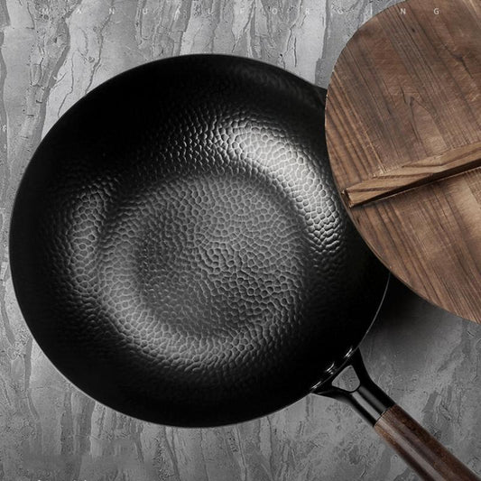 Wok Genuine Wok Hand Forged Non-stick Iron Pan Uncoated Induction Cooker for Cooking Pans