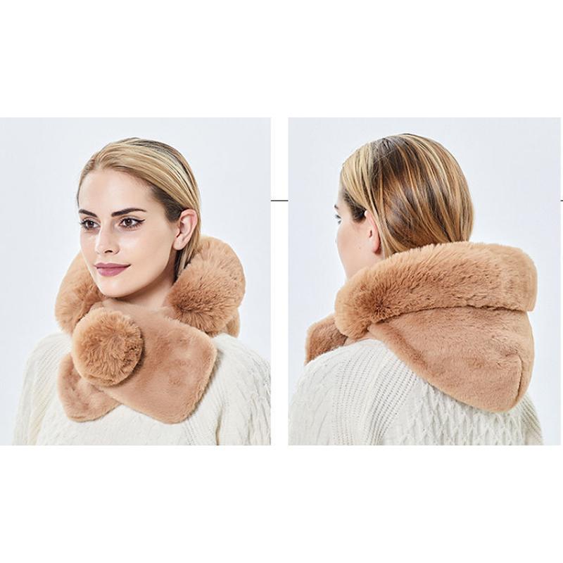 High Quality Women's Hat Winter Trend Sweet Plush Hat Neck Ear Protection Cold Proof Warm Scarf Hat One-piece Top Cap All Match Fur Collar Hat