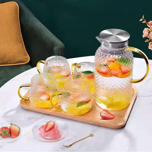 Cold Kettle Glass Kettle High Temperature Resistant Cold Water Cup Household Teapot Cool White Water Bottle Set Large Capacity