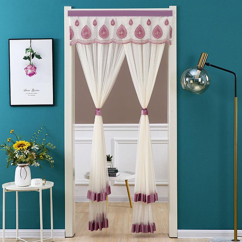 Mosquito Curtain Home Bedroom Kitchen Partition Gauze Curtain Self-adhesive Curtain Velcro Free Perforated Curtain Fabric