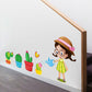 Potted fresh plant living room bedroom cartoon character wall sticker sticker