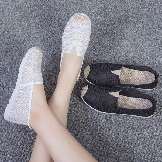 Summer Ladies Net Shoes Women's Breathable Mesh Non-slip Hollow Mother Sandals Thin Cloth Shoes Women's