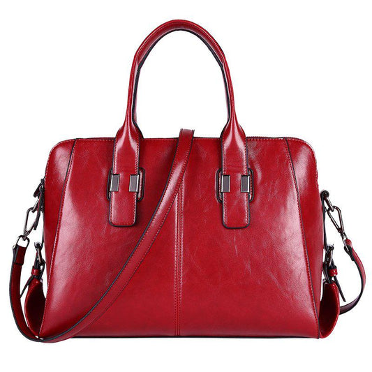 Leather Handbags Pure Leather Female Styling Package European and American Wild Wave Shoulder Messenger Bag Large Capacity Handbag