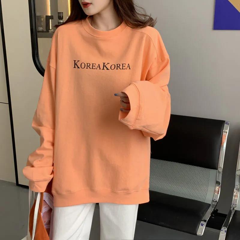 Spring and Autumn Loose Blouse Female Students All-match Hoodless Thin Sweater Long Sleeves