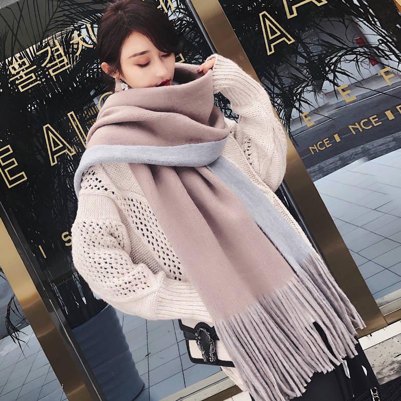 Winter Scarves for Women Shawls and Wraps Lady Pashmina Pure Long Cashmere Head Scarf Hijabs Stoles