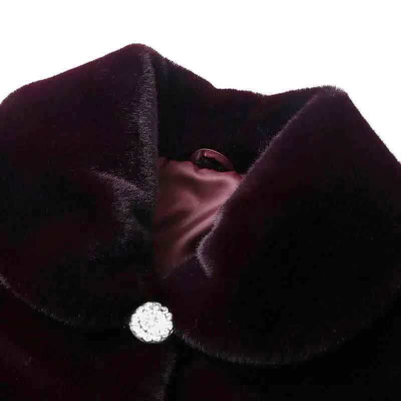 Middle-aged and Elderly Mink Fleece Top Loose Thickened Cotton Coat Fur Coat