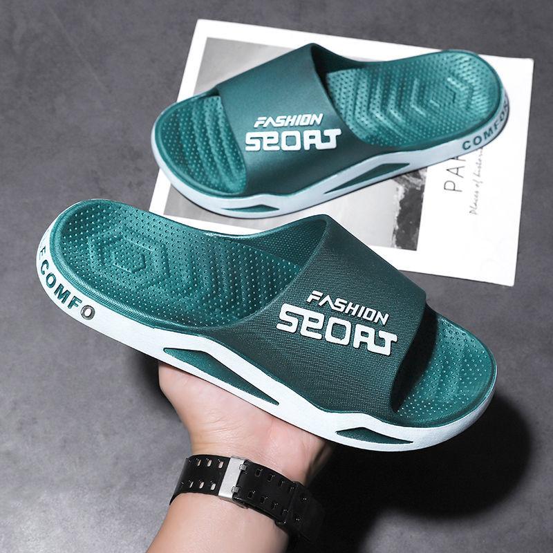 Summer Korean Style Slippers Men's Personality Trend Outer Wear Home Bathroom Non-slip Thick Bottom Wear-resistant Men's Sandals and Slippers