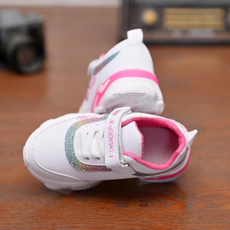 Children's Sneakers Girls Spring and Autumn Breathable Running Shoes Children's Sports Shoes Elementary School Net Shoes