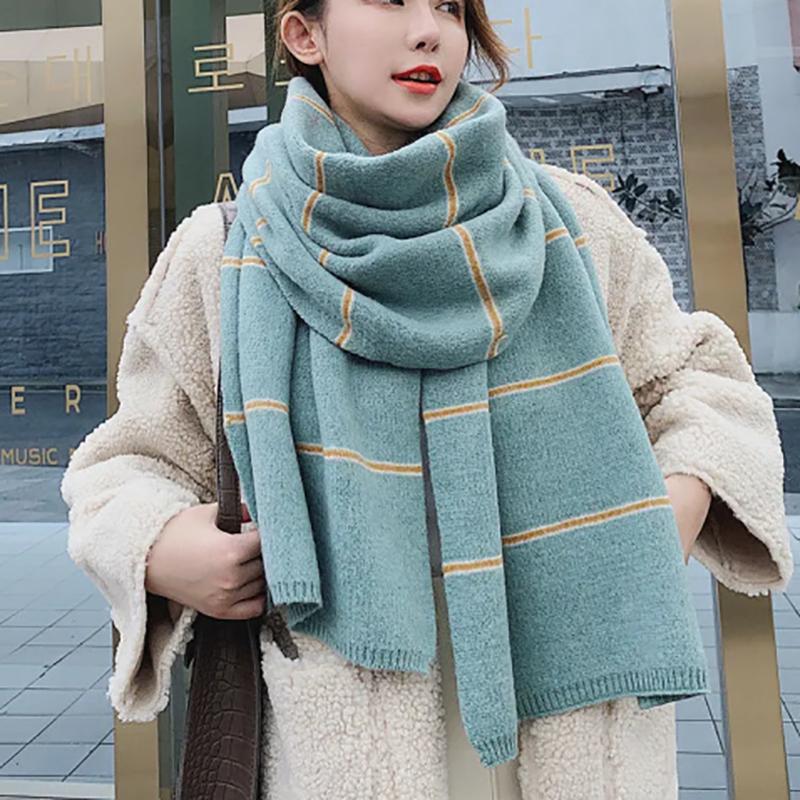 Scarf Female Winter Style Korean Wild British Winter Cute Girl Thickened Autumn and Winter Scarfs