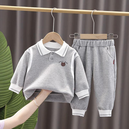 Boys and Girls Autumn Suits Baby Children's Spring and Autumn Long-sleeved Sweater Two-piece Set Baby Clothes