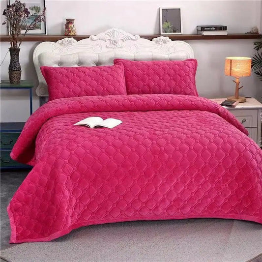 Soft Crystal Fleece Blanket Sheet Ab Version To Keep Warm Solid Color Bed Cover Flannel Thick Blanket Single Double Bed Winter Thick