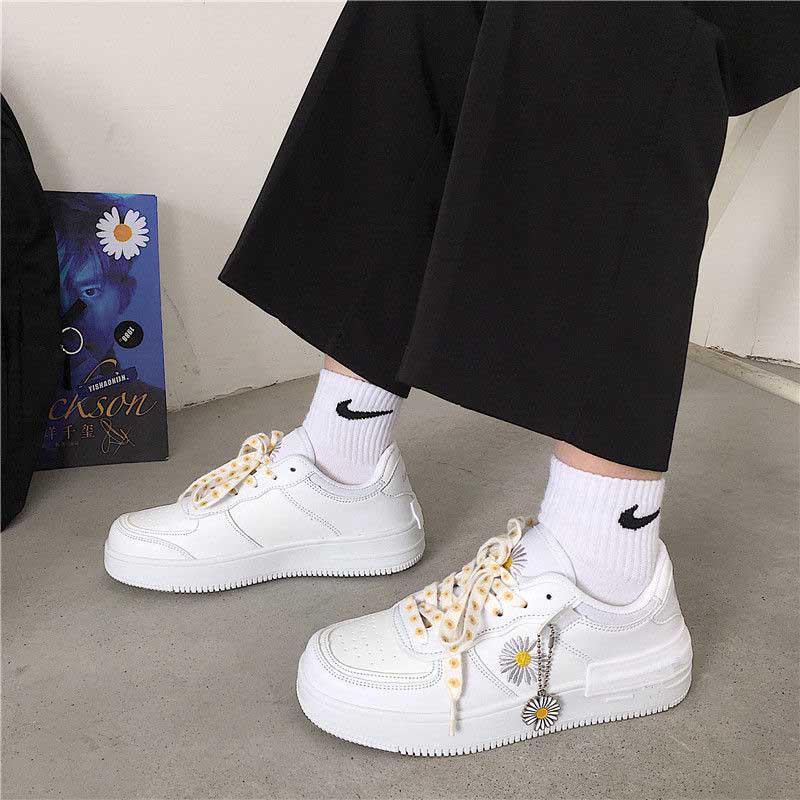 Plus Size 36-40 Women Leather Sneakers Breathable Running Basketball Shoes Girl Shockproof Non-slip Shoes