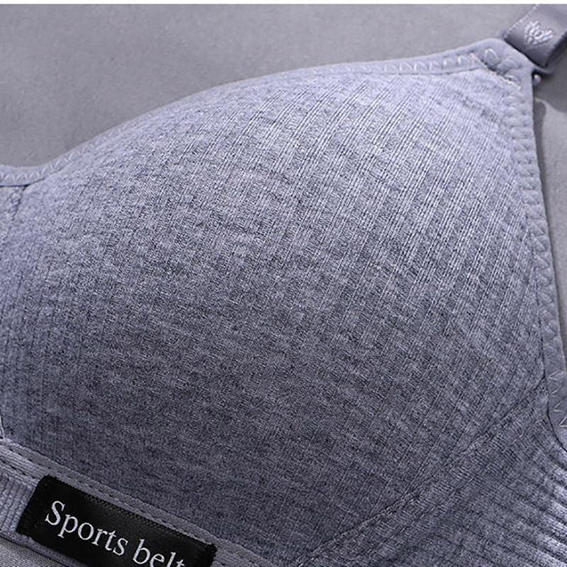 Korean Version of Pure Cotton Skin-friendly Breathable Sweat-absorbing Thread Thin No Steel Ring Small Chest Gathered Women's Underwear Bra