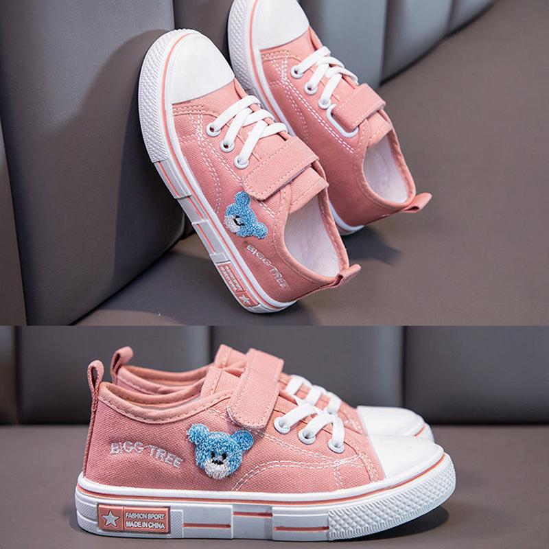 Baby Low-cut Non-slip Shoes Solid Sole Casual Sneakers Universal All-match Cartoon Embroidered Canvas Shoes for Boys and Girls