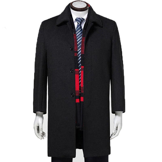 Medium and long section Woolen coat Large size Windbreaker Men's clothes  Autumn And Winter