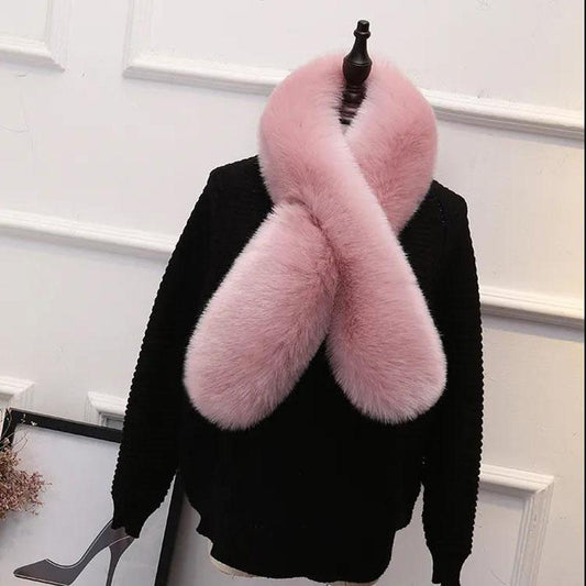 Autumn and Winter Plush Imitation Fox Fur Women Korean Version of All-match Scarf Warm Fur Plush Scarf for Women