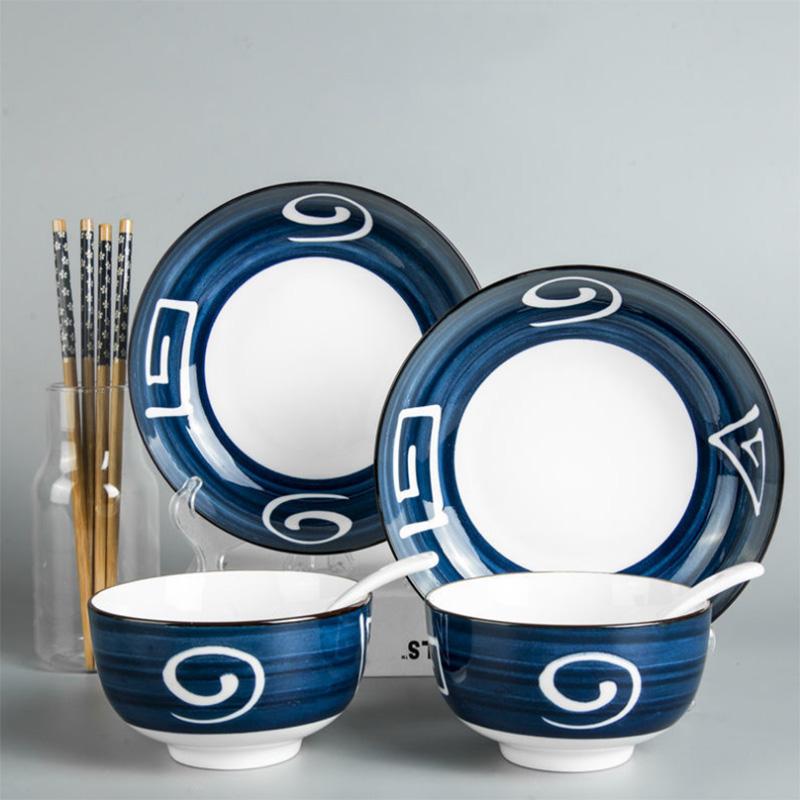 Cutlery Bowl Set Ceramic Tableware Creative Japanese Style Set Noodle Bowl Household Ceramic Tableware