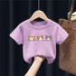 Summer Kids Cute Printing T Shirts Short Sleeve Tops Korean Style O-neck Loose T Shirts For Children Girls and Boys