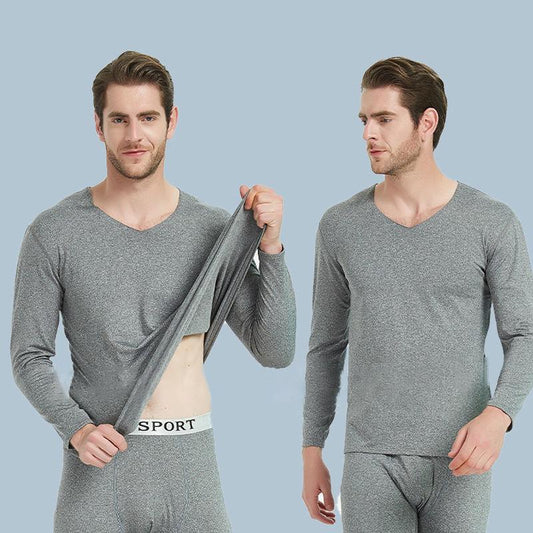 Men Winter Thermal Underwear Wearable Versatile V-neck MaleTight Suit Thicken Windproof Long Sleeve High Elasticity Slim Tracksuit Autumn Pajamas