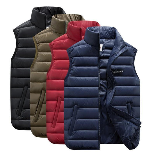 Couple's Lightweight Down Cotton Jacket 200 Kg Waistcoat Oversize Fat Mm Down Cotton Vest for Fall and Winter Men and Women