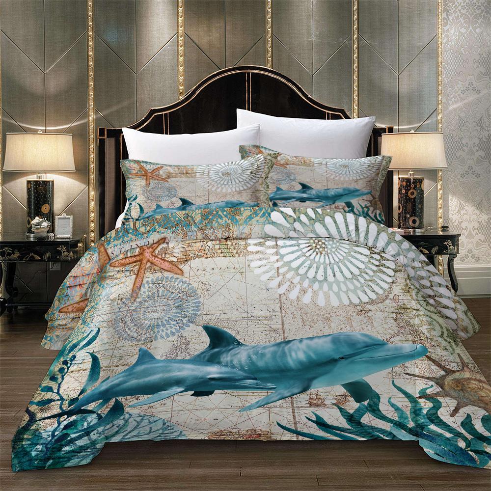 3D dolphin Bedding Set Duvet Cover Sets For Twin Full Queen King Bed Bedline Home