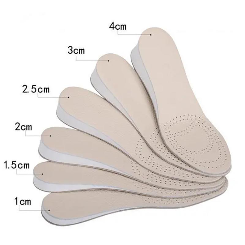 Women's Heightening Insoles Martin Boots Special Breathable Deodorant Inner Heightening Insoles Men's Heightening Pads Full Cushion Cowhide Insoles