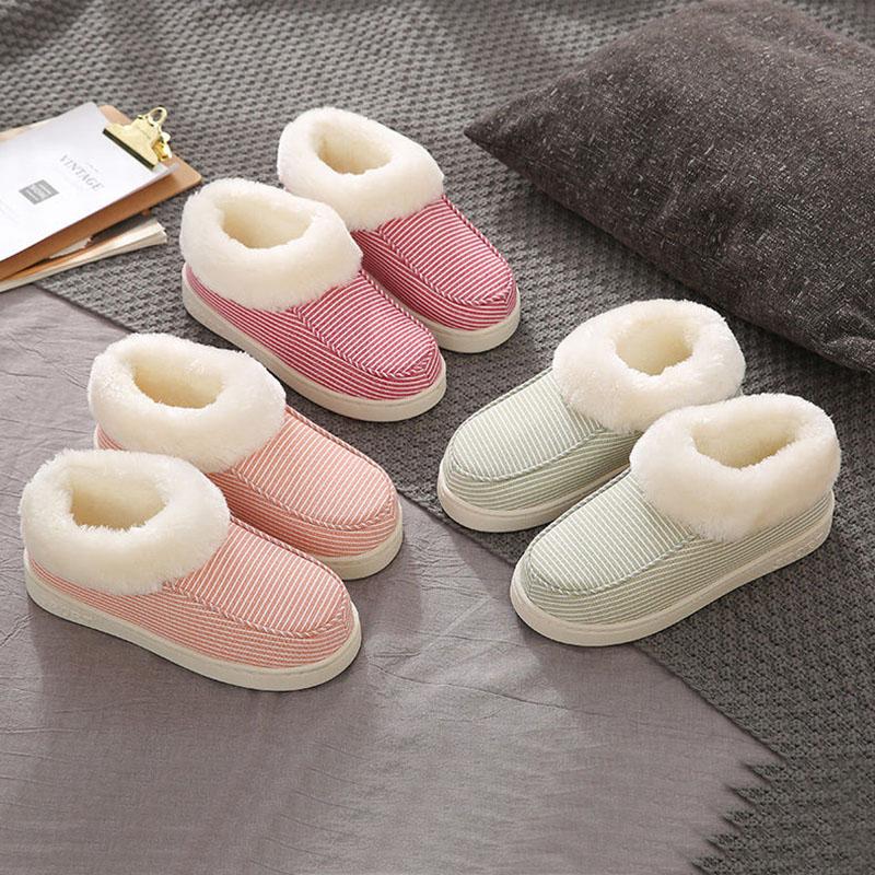 Cotton Slippers Keep Warm Autumn and Winter Pregnant Women's Bedroom Shoes Men and Women Couples Postpartum Bag Plus Velvet Thick Winter