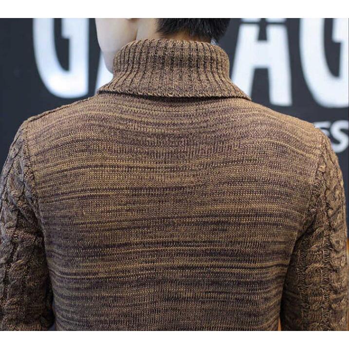 Turtleneck Sweater Men Wool Pullover Mens Sweaters Solid  High Neck Male Sweter Shirt Jumper Casual