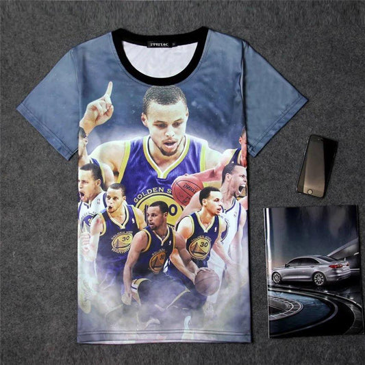 Short-sleeved T-shirt basketball star T-shirt large size basketball clothes men's summer 3D printing