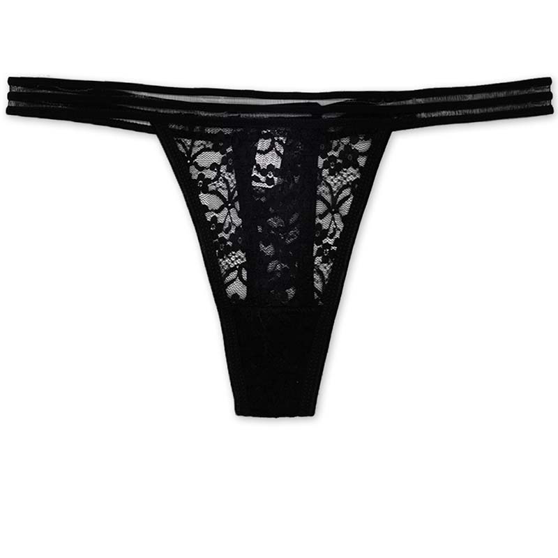 6 Pieces/set of Underwear Lace G String Underwear Female T Back Sexy Fashion Hollow Wide Belt Ladies Transparent Panties