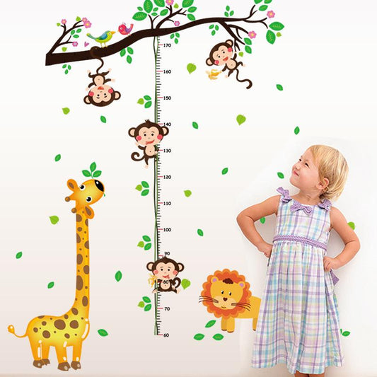 Animal Paradise Wallpaper Cartoon Height Sticker Children Room Kindergarten Wall Decoration Sticker